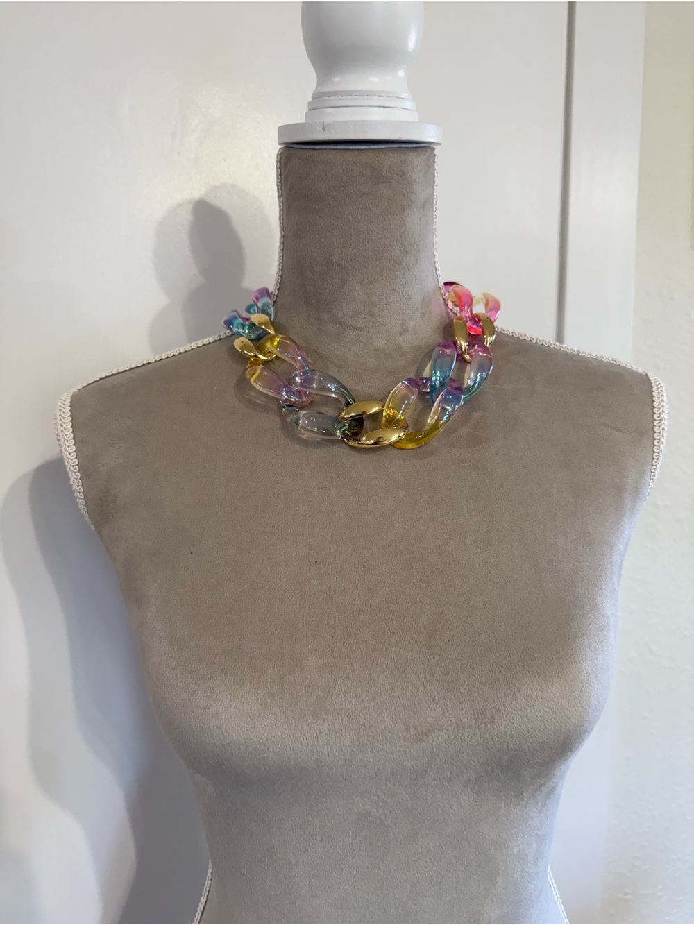 Multicolor Acrylic Link Necklace RUSH by Denis & Charles